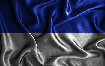 Bochum flag, , silk wavy flags, german cities, Flag of Bochum, fabric flags, Day of Bochum, 3D art, Bochum, Europe, cities of Germany, Bochum 3D flag, Germany HD wallpaper