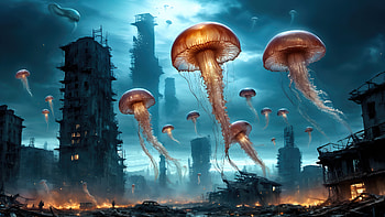 Jellyfish Manipulation , jellyfish, scifi, animals, ai, artist, artwork, digital-art, deviantart, manipulation HD wallpaper