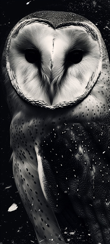 Barn Owl Portrait in Monochrome - Majestic Bird, bird, Black & White HD phone wallpaper