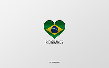 I Love Rio Grande, Brazilian cities, Day of Rio Grande, Brazil, Rio Grande, Brazilian flag heart, Love Rio Grande HD wallpaper