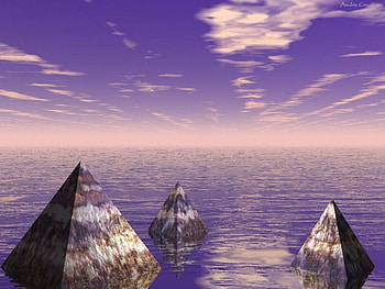 Pyramids in Water, clouds, sky, water HD wallpaper