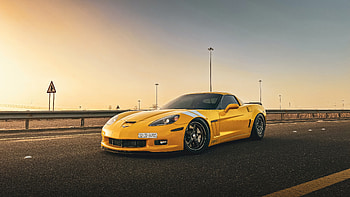 Yellow Corvette, corvette, racing-cars, cars HD wallpaper
