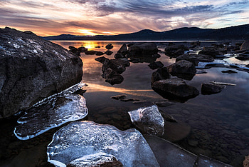 Landscape, Nature, Sunset, Ice HD wallpaper