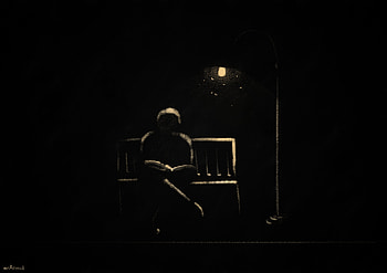 The Street Reader, reading, yellow, chalk, artistic HD wallpaper