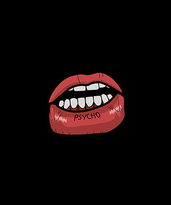 Art, Vector, Inscription, Graphics, Psycho, Lips HD phone wallpaper