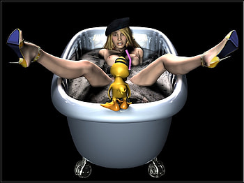 Bathtime, Artwork, Funny Art, Fantasy Art, Art HD wallpaper