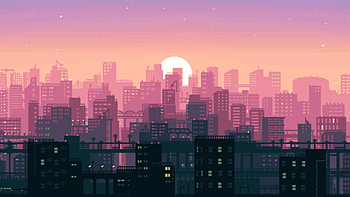 Pixelated New York Skyline, artist, artwork, art, digital-art, pixel, skyline, deviantart HD wallpaper