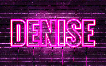 Happy Birtay Denise, , pink neon lights, Denise name, creative, Denise Happy Birtay, Denise Birtay, popular french female names, with Denise name, Denise HD wallpaper