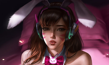 Bunny, the D.VA, overwatch, beautiful girl HD wallpaper