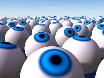 Where Eyes are Grown, eye, many, field, blues HD wallpaper