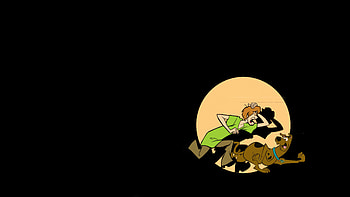 Scoob And Shaggy In Tintin, scooby-doo, cartoons, dark, black, oled, artist, artwork, digital-art HD wallpaper
