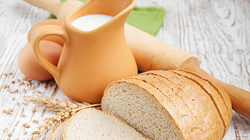 Milk and bread, Nutritious food, Balanced diet, Fresh ingredients HD wallpaper