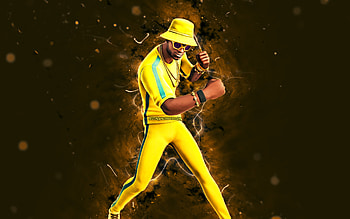 Anderson Paak, , yellow neon lights, Fortnite Battle Royale, Fortnite characters, Anderson Paak Skin, Fortnite, Anderson Paak Fortnite HD wallpaper