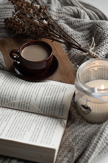 Coffee, Miscellanea, Miscellaneous, Cup, Book, Board, Dried Flowers, Dryflower HD phone wallpaper