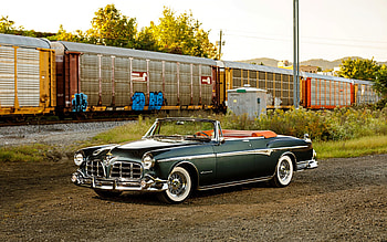 Chrysler Imperial, luxury cars, 1955 cars, retro cars, american cars, 1955 Chrysler Imperial, green cabriolet, Chrysler HD wallpaper