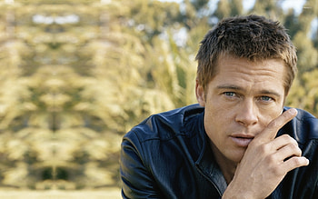 Brad Pitt, Celebs, Dark blue leather jacket, Male celebrity HD wallpaper