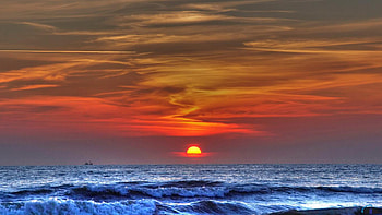 Sunset, sea, beautiful, sun HD wallpaper