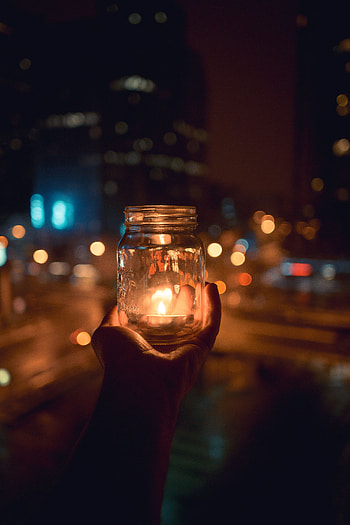 Bank, Hand, Miscellanea, Miscellaneous, Jar, Candle HD phone wallpaper
