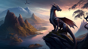 The Mystical Dragon, AI Art, fantasy, dragon HD wallpaper