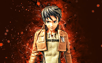Eren Yeager, , brown neon lights, Attack on Titan, manga, protagonists, Eren Yega, Eren Yeager , Eren Yeager Attack on Titan HD wallpaper
