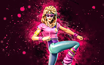 Aerobic Assassin, , purple neon lights, Fortnite Battle Royale, Fortnite characters, Aerobic Assassin Skin, Fortnite, Aerobic Assassin Fortnite HD wallpaper