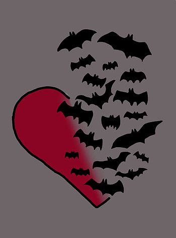A love of bats, holloween, bat, heart HD phone wallpaper