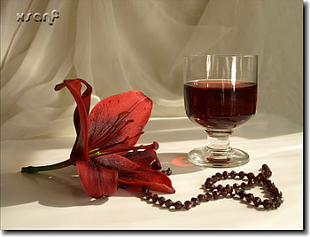 Elegante still life 4, art , still life, table, perle, glass, red flower, drink HD wallpaper