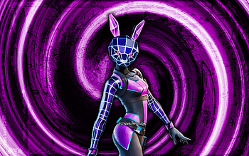 Bunnywolf, purple grunge background, Fortnite, vortex, Fortnite characters, Bunnywolf Skin, Fortnite Battle Royale, Bunnywolf Fortnite HD wallpaper