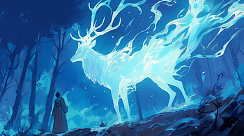 : Magical Patronus from Harry Potter in Blue Anime Style, movie, Harry Potter, blue anime HD wallpaper