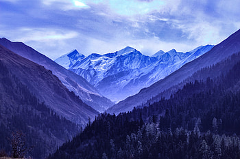 Mountain Range Blue , mountains, nature, blue HD wallpaper
