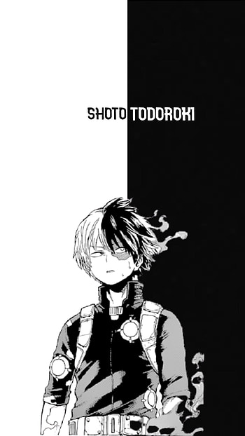Shoto, white, black, manga, weeb, my hero academia, anime, izuku HD phone wallpaper