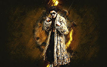 Fortnite Winter Bruno Mars Skin, Fortnite, main characters, brown stone background, Winter Bruno Mars, Fortnite skins, Winter Bruno Mars Skin, Winter Bruno Mars Fortnite, Fortnite characters HD wallpaper