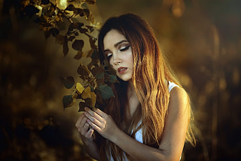 Makeup, close eyes, beautiful woman HD wallpaper