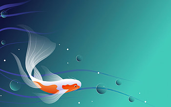 :), summer, blue, pesti, vector, fish, orange, koi, vara, water HD wallpaper