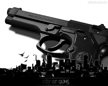 Pistola, arma, bonita, cidade HD wallpaper