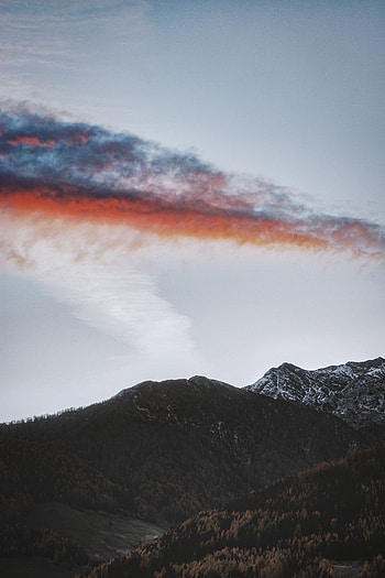 Nature, Trees, Sky, Mountains, Clouds, Peak HD phone wallpaper