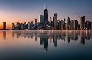 Chicago Skyline, Travels, Ice laptop HD wallpaper