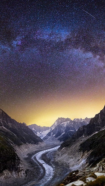 starry sky, star, night, mountain, landscape, nature, graphy, camping HD phone wallpaper