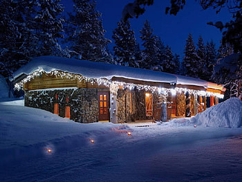 Santa*s House, winter, night, scenery, house HD wallpaper