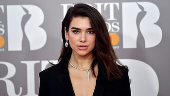 Black dress, brunette, pretty, Dua Lipa, celebrity HD wallpaper