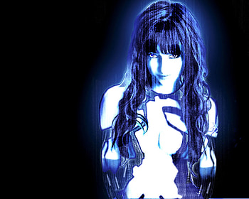 Susan_Coffey_as_Cortana, blue, susan, art, models, people HD wallpaper