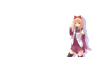 Toshinou Kyouko, blue eyes, anime, anime long hair, tagme, school girl, yuru yuri HD wallpaper