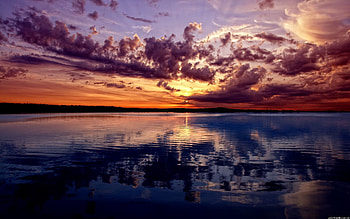 Nature, Sky, Mountains, Lake, Reflection, Ripples, Ripple, Colors, Color, Water Surface, Evening HD wallpaper