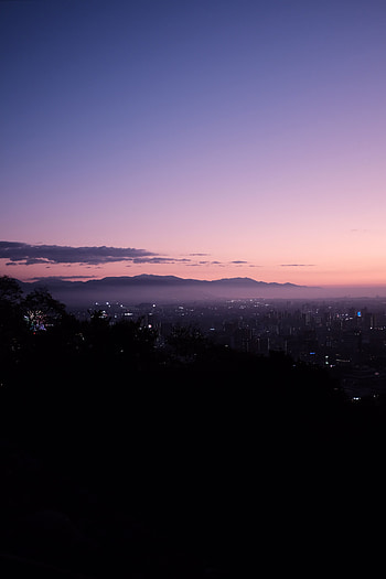 Sky, View From Above, Horizon, Dark, Night City HD phone wallpaper