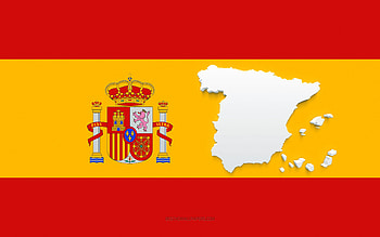Spain map silhouette, Flag of Spain, silhouette on the flag, Spain, 3d Spain map silhouette, Spain flag, Spain 3d map HD wallpaper
