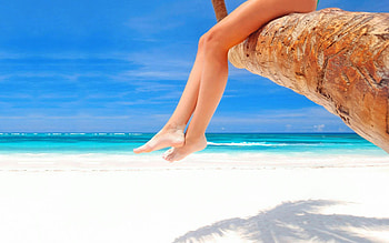 Feet, Legs, , Tropical, Beach, Horizon, Sky, Summer HD wallpaper