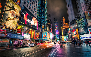 New York Streets, Dynamic cityscape, Times Square, Captivating night lights HD wallpaper