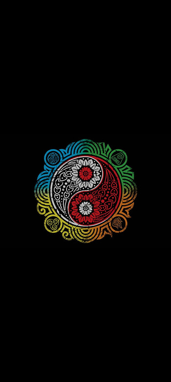 Ying Yang ve dört elem, sembol, element HD phone wallpaper