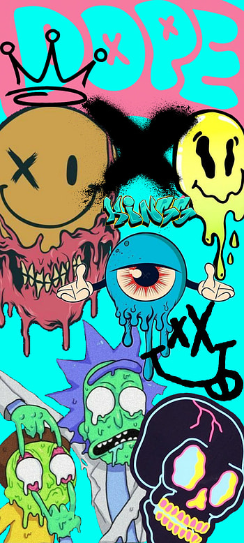 Graffiti, art, teal HD phone wallpaper