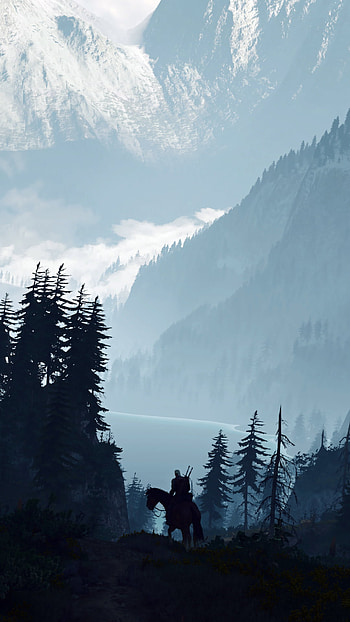 Geralt at Dawn — Witcher 3 Mountain, Geralt of Rivia, mountain, landscape, video game, The Witcher 3: Wild Hunt HD phone wallpaper